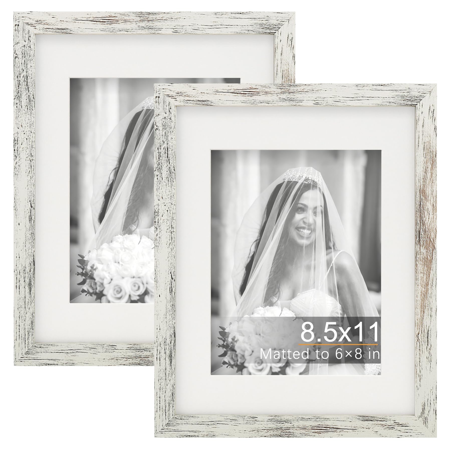 TOFOREVO Picture Frames 4x4 Set of 2 Black Wood Grain Photo Frame for Gallery Wall Mounting or Tabletop Display