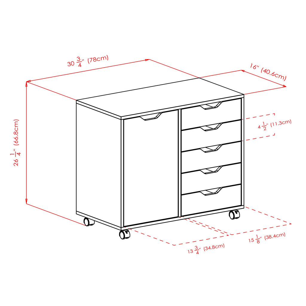 Winsome Halifax Mobile Storage Cabinet with Doors & Drawers, Stylish & Functional Home Storage Cabinet for Filing, Kitchen Organization, Moveable Furniture for Office, Dorms, Apartments