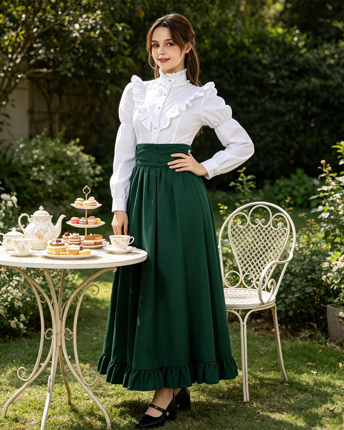 Victorian Dress for Women 2-Pieces 1800s Edwardian Dress Ball Gown Renaissance Costume