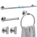 Brushed Gold Bathroom Hardware Accessories Set 5 Piece, Stainless Steel Bath Towel Bar Set 24 Inch,Toilet Paper Holder,Towel Ring Holder,Towel Rack Set,Gold Bathroom Accessories Kit