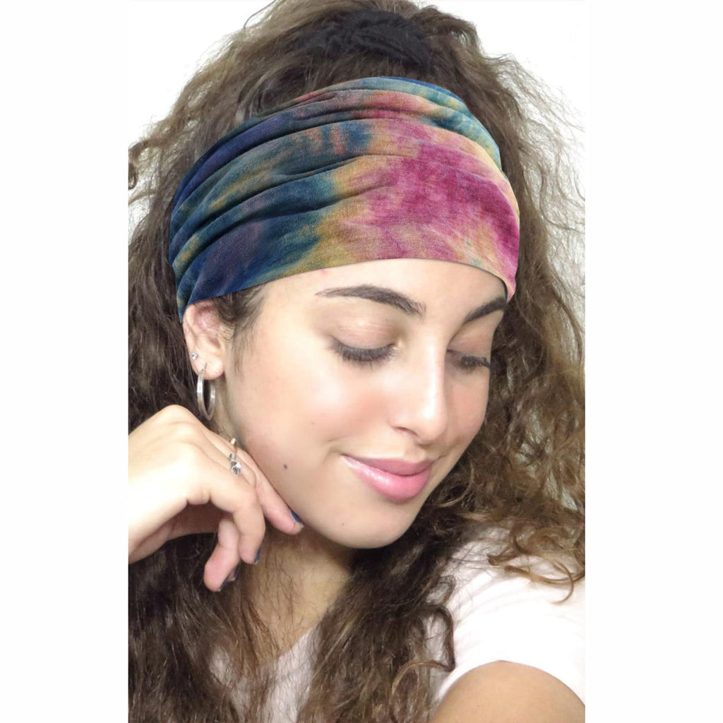 Boho Headbands For Women Fashion Stretch Wide Hair Bands Knoted Turban Head Bands Yoga Running Sweatband Elastic Headband Stylish Wrap Headbands Hair Accessories for Teen Girls 4 Pack