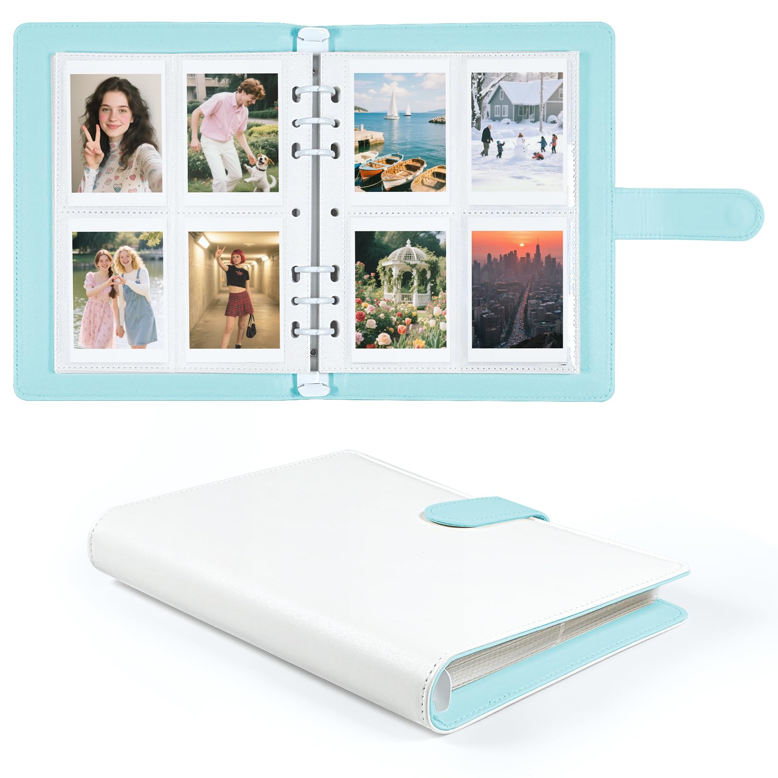 A5 Kpop Photocard Binder with 30 Pack 4-Pocket Card Pages, 6 Ring A5 Binder Card Collector Album with 240 Card Slots,PU Leather Binder Cover with Magnetic Buckle Closure for Organizing Trading Card