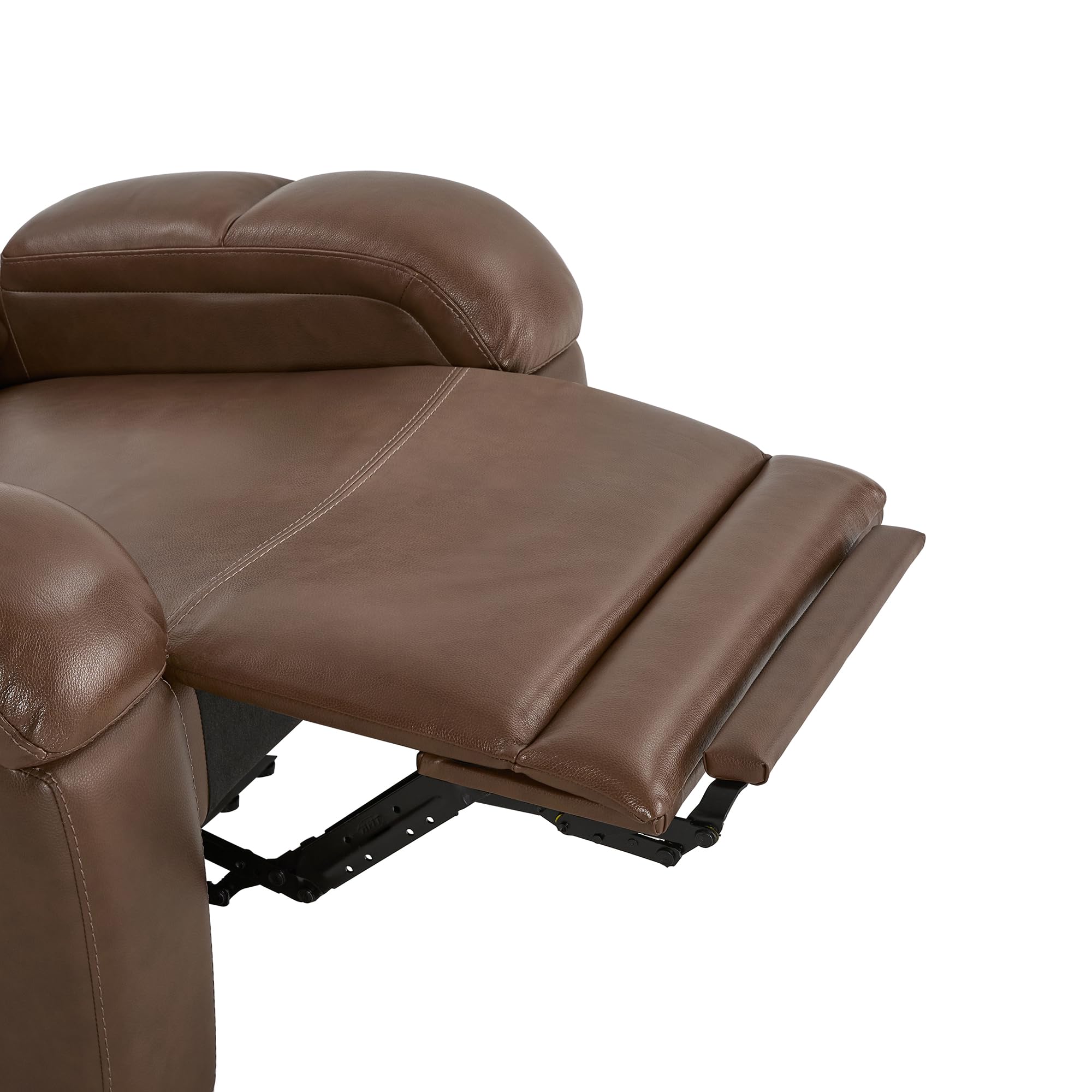 Watson & Whitely Genuine Leather Power Recliner Chairs for Adults, Wall Hugger RV Recliner with Power Headrest & Charging Ports, Electric Recliner Sofa Chair for Living Room, Black