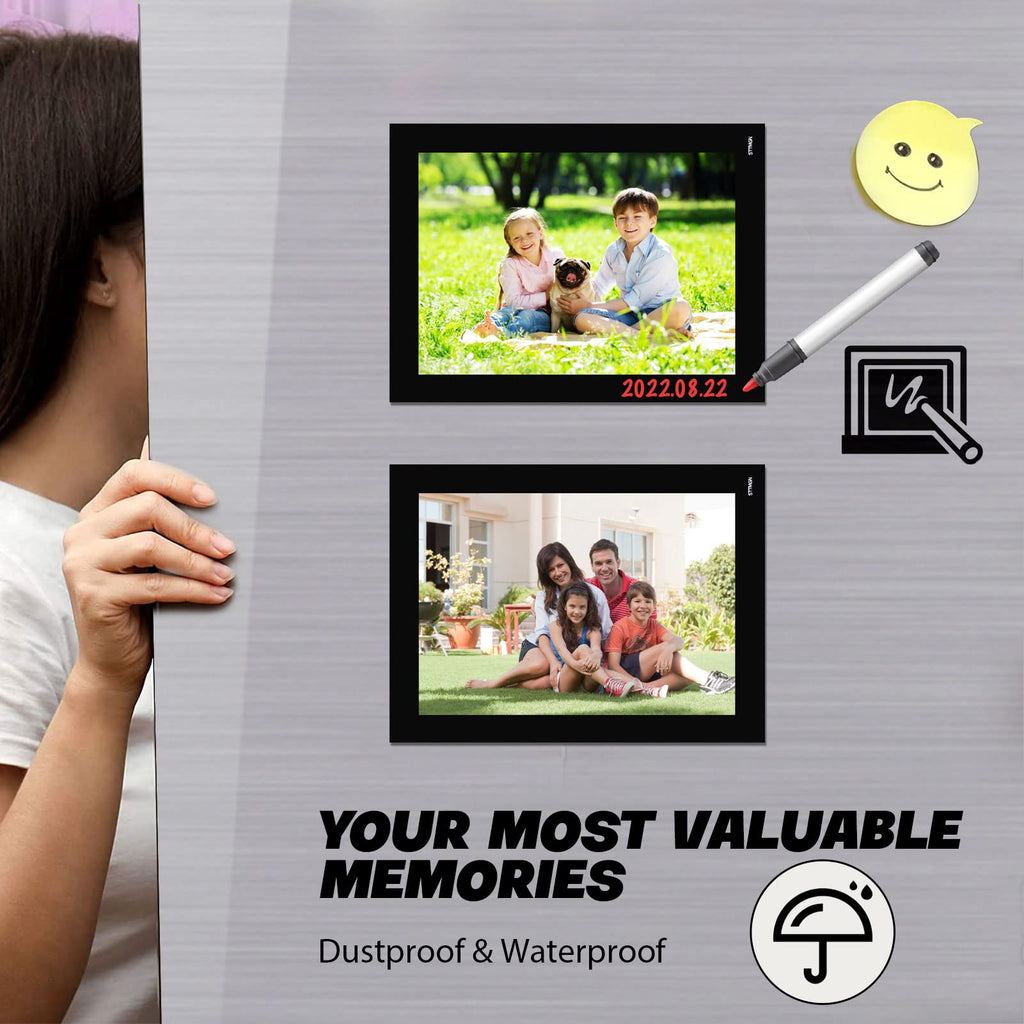 STTMGN Magnetic Picture Frames with Black Border(2.5"X3.5",12 Pack),Mini Wallet Size Magnet Photo Sleeves Pockets/Holder,Decorations for Home/Office/School/Classroom/Party