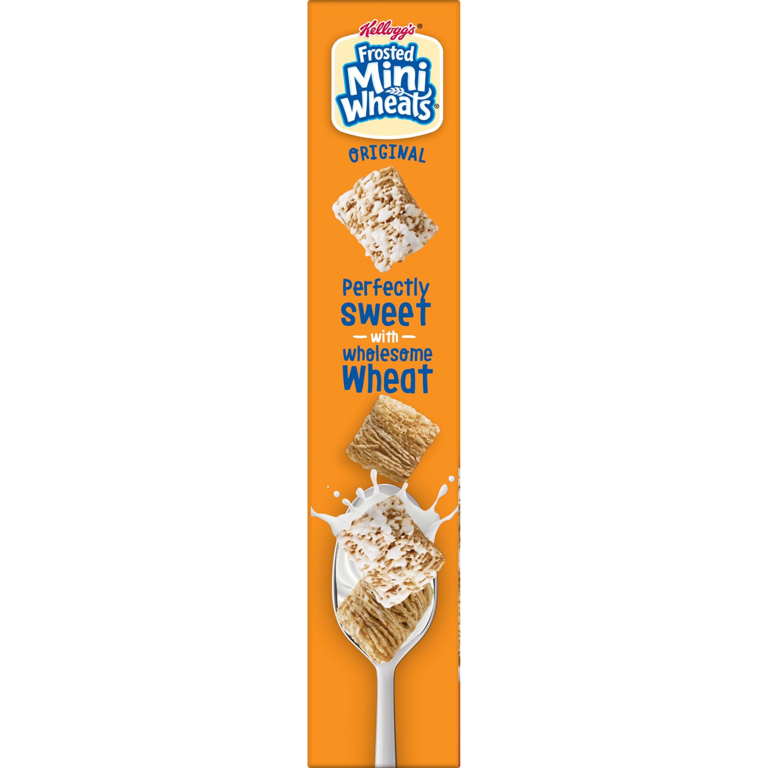 Kellogg's Frosted Mini-Wheats Cold Breakfast Cereal, High-Fiber, Whole Grain, Family Size, Original, 24oz Box (1 Box)