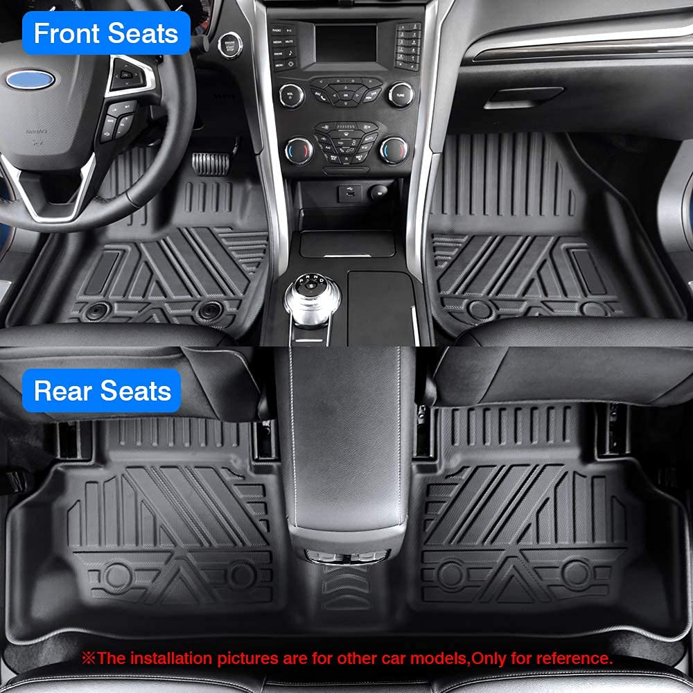 KUST Floor Mats for Tesla Model S Accessories 2012-2024 2025 (Not for Plaid/Long Range) Custom Fit Floor Liners A ll Weather Protection 1st & 2nd Row High Edge Non-Slip