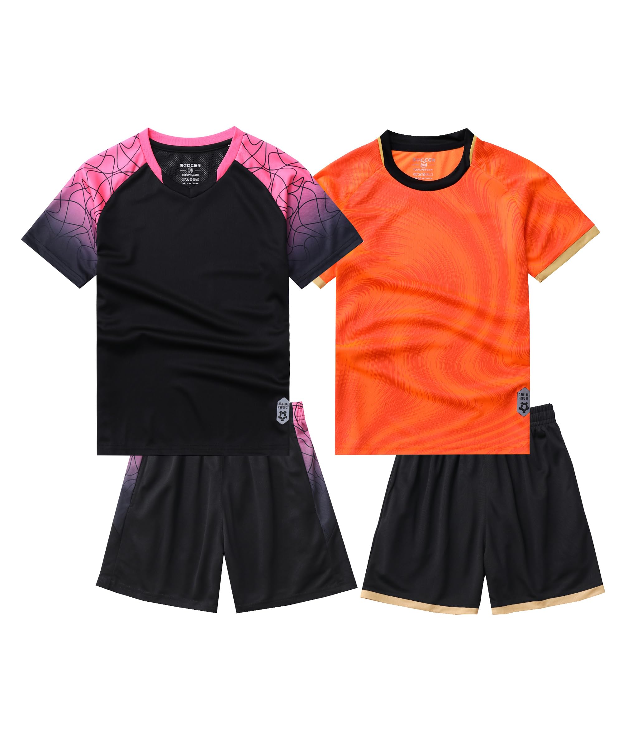 M2C Boys 2-Pack Jersey Soccer Knit Set Sport Team Uniform Shirt and Shorts