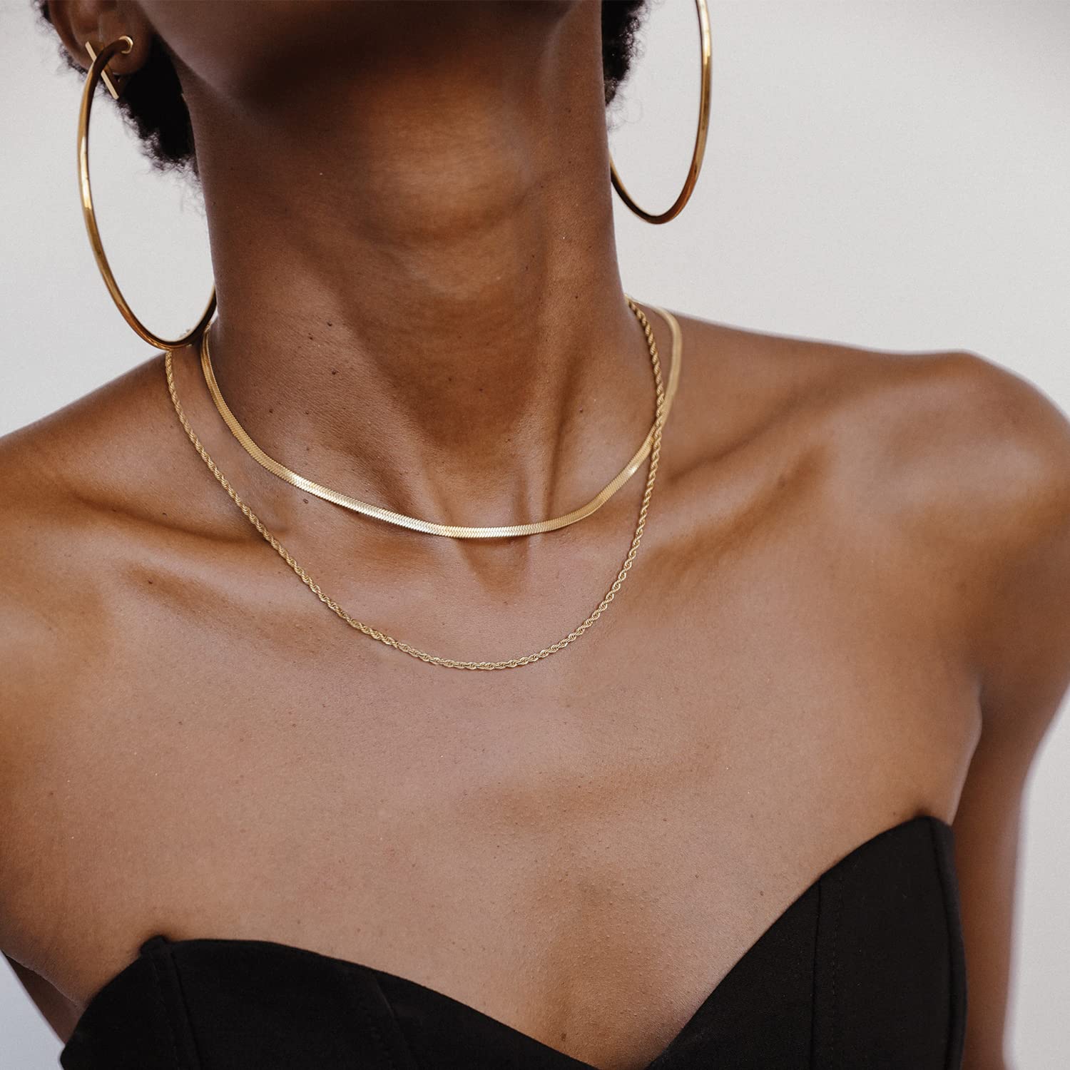 Hey Harper Gold Necklace For Women Trendy Necklace - 14K Golden PVD Coating Waterproof & Sweatproof Non Tarnish Jewelry Chain Necklaces