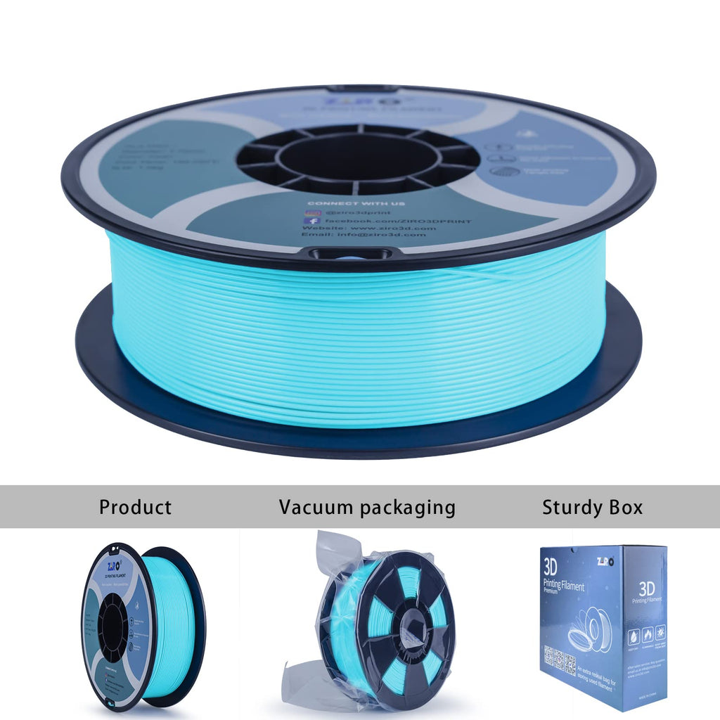 ZIRO 3D Printer Filament, PLA Filament 1.75mm, Black pla 1KG(2.2lbs), Dimensional Accuracy +/- 0.03mm, Fits Most FDM Printer AMS System,3D Printing Filament Spool Black (Plastic Reel)