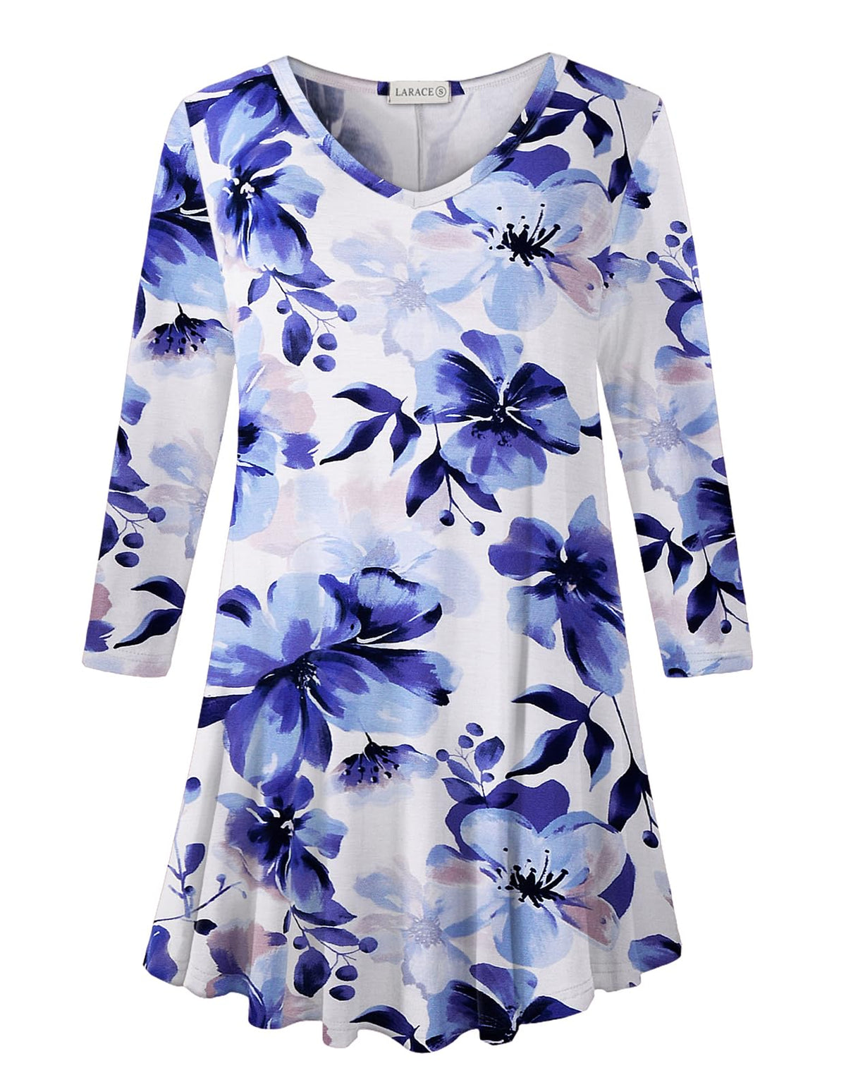 LARACE Plus Size Tops for Women 3/4 Sleeve Shirts V Neck Tunic Tops Blouses