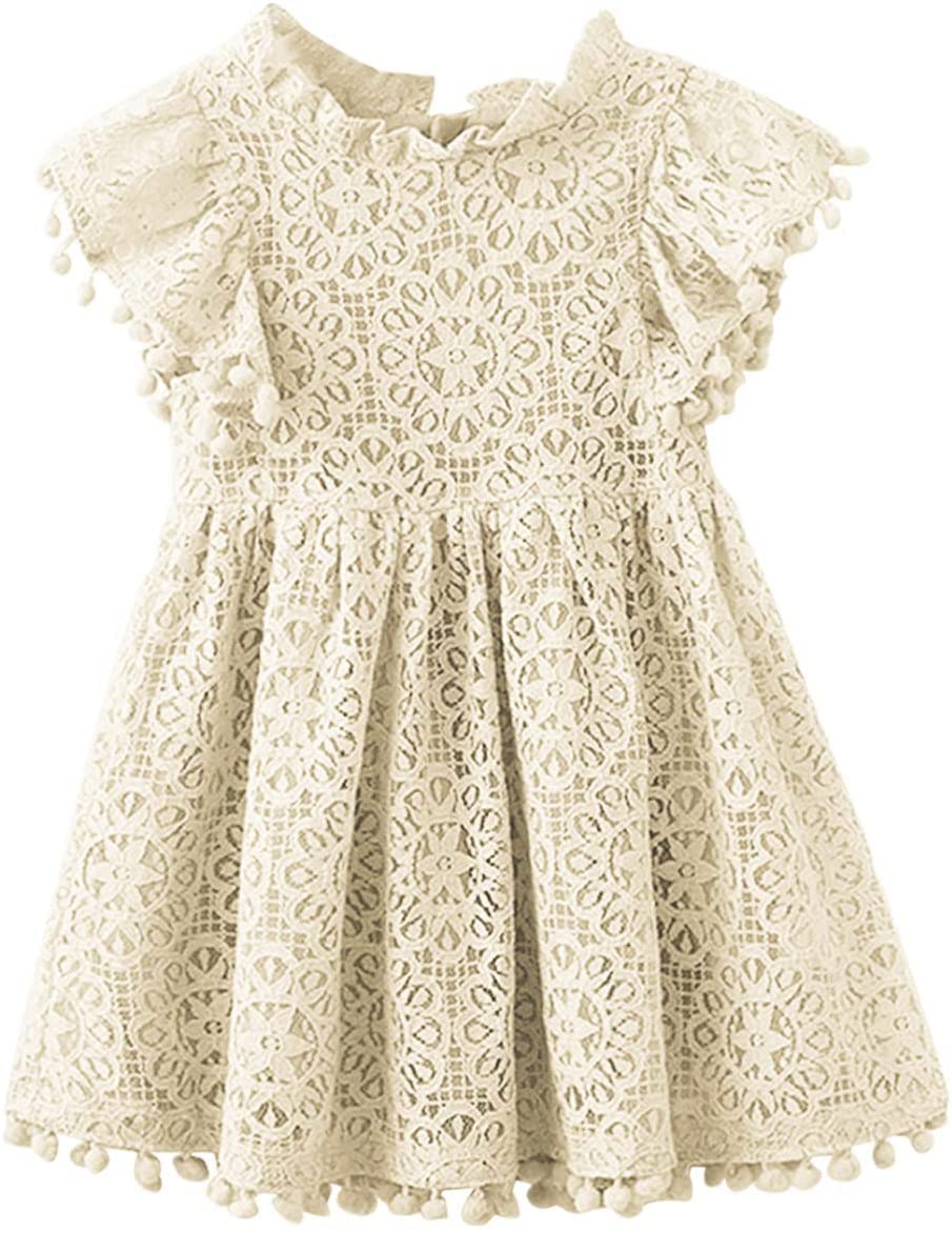 APRIL GIRL Flower Girl Dress, Lace Dress 3/4 Sleeve Dress