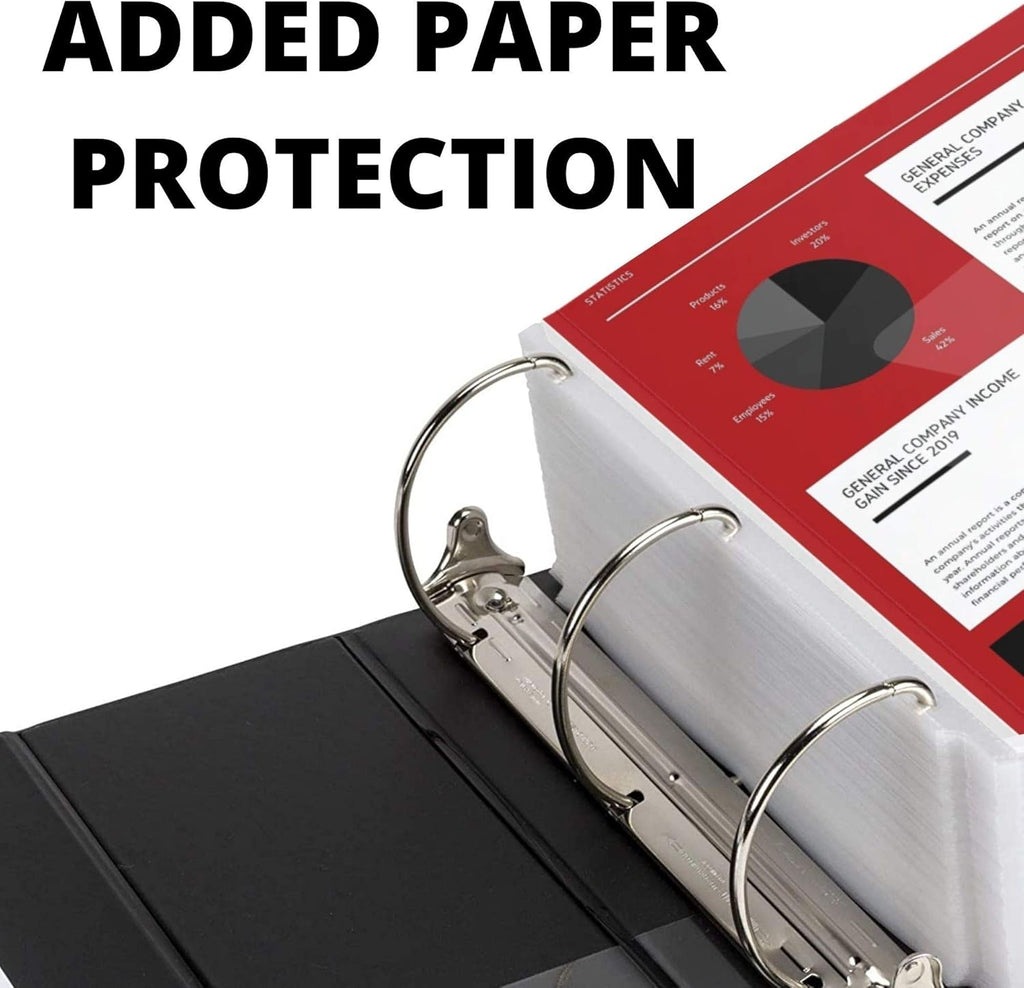 4 Pack of 6 Inch 3 Ring Binder with Locking Angle D Rings, Professional Heavy Duty Large Storage Binder with Pockets, Fits 8.5 x 11 Inch Sheets, Non-Stick Clear View Cover, Customizable, Black