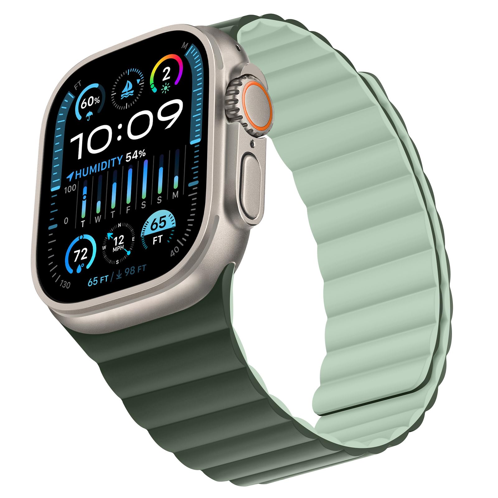 Bisikor Compatible with Apple Watch Band 49 46 45 44 42 41 40 38mm, Double Sided Wearable Silicone Magnetic Strap for iWatch Ultra SE Series 11 10 9 8 7 6 5 4 3 2 1 (38/40/41/42, Beige/Gray)