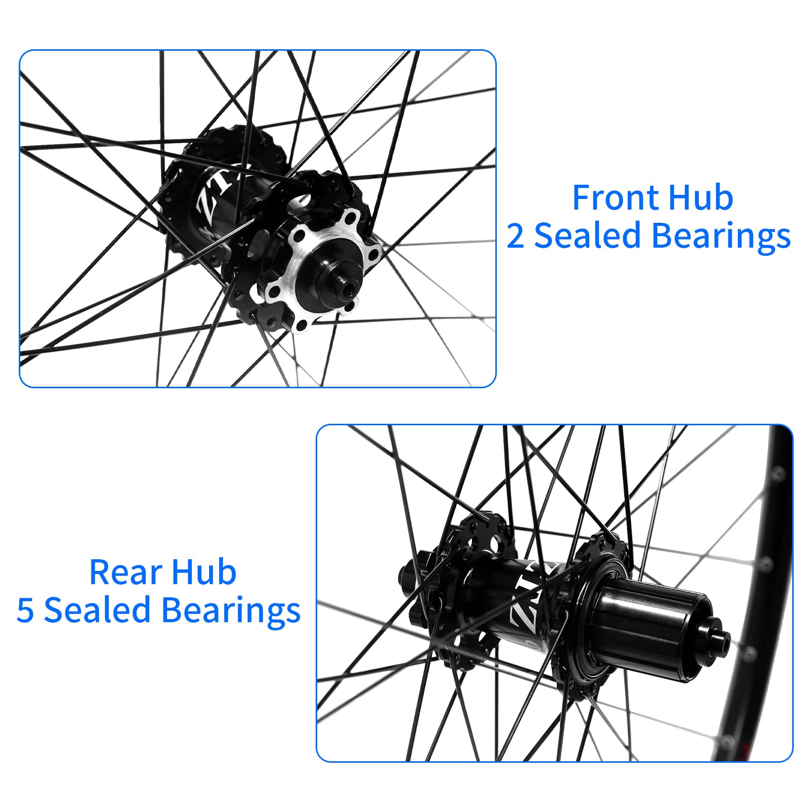 26"/27.5"/29" Mountain Bike Wheelset，Ultralight Aluminum Alloy Rim 32H High Strength Bike Wheels， Quick Release Disc Brake MTB Wheel Set， Compatible 7-12 Speed Cassette