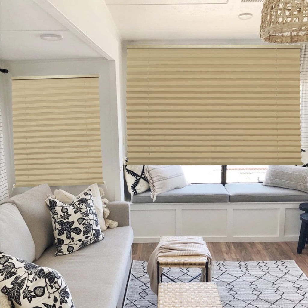 NOVINO RV Blinds Shades for Camper Window,RV Shades Pleated Camper Blinds for Travel Trailer Motor Coach Motorhome Window-14 W x 24" L
