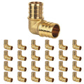 Pex Fittings 1", Pex 90 Degree Elbow, NSF & UPC Certified, Heavy Duty Brass Crimp Fittings for Pipe Plumbing, 10 Pack
