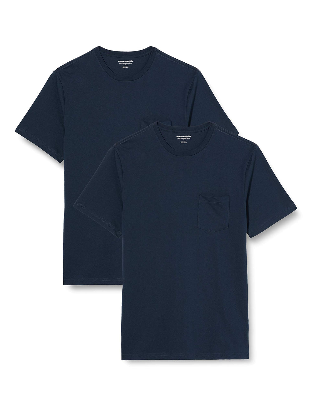 Amazon Essentials Men's Short-Sleeve Crewneck Pocket T-Shirts, Pack of 2