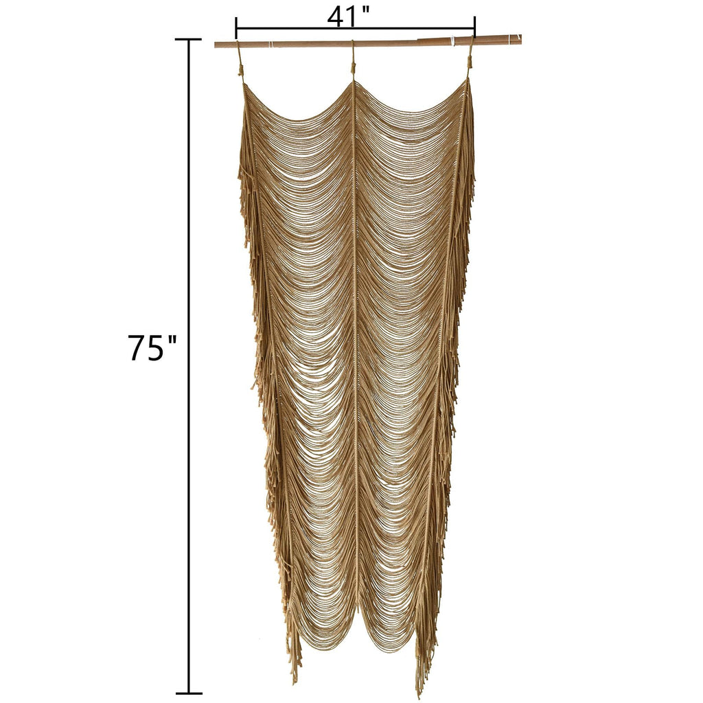 Flber Macrame Curtain Window Macrame Room Divider Doorway Curtain Boho Macrame Wall Hanging Living Room Bedroom Decor 42" W x 75" H