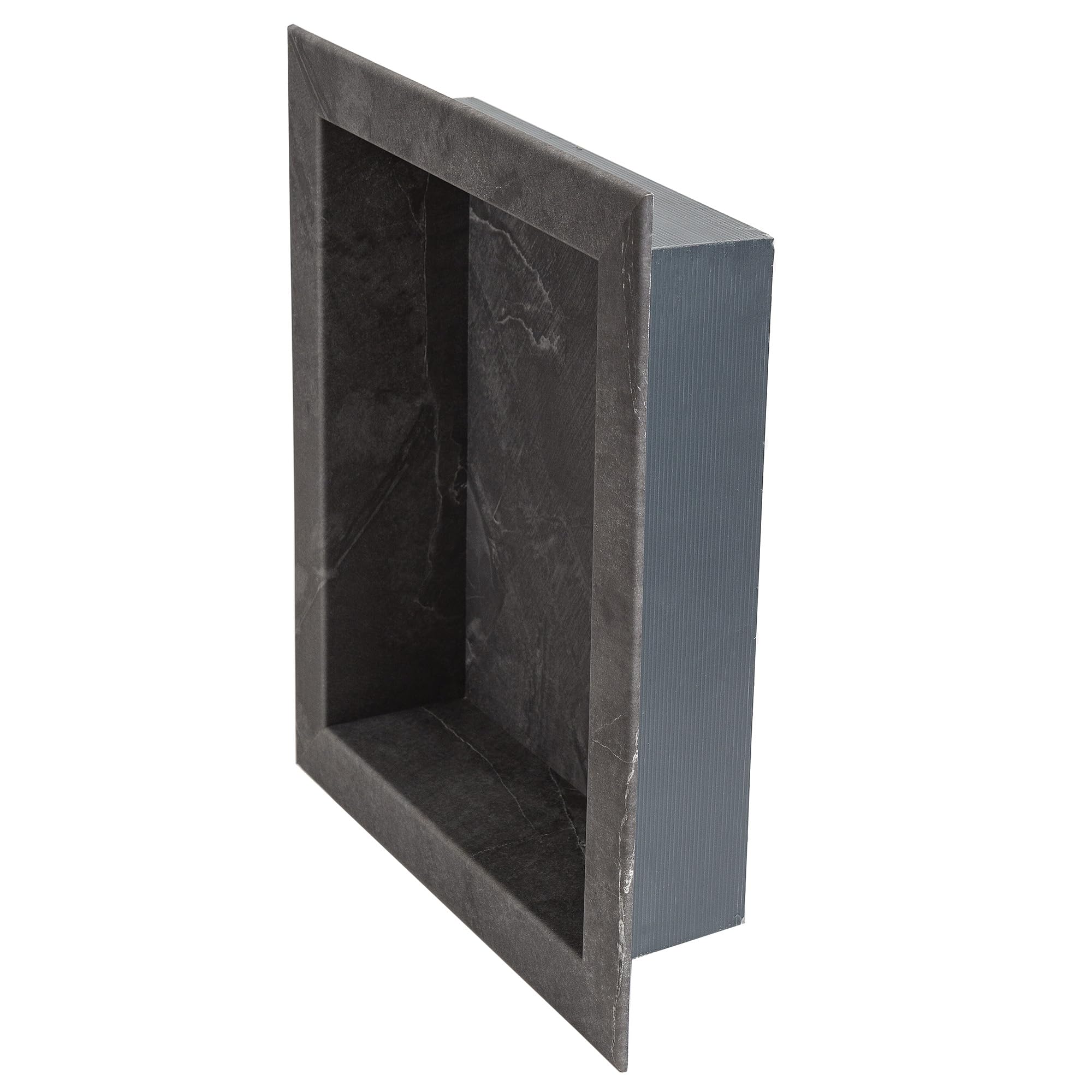 Palisade 17.5 in x 15.5 in Vinyl Shower Niche Ashen Slate | Waterproof Shower Insert