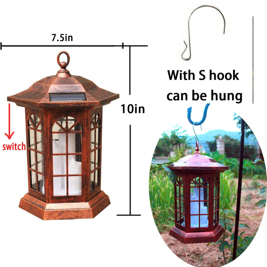 Solar Lantern Outdoor, Outdoor Hanging Candle Lanterns LED Lights - PVC Waterproof Solar Lights Decorative Lantern Lights for Table,Outdoor,Party…