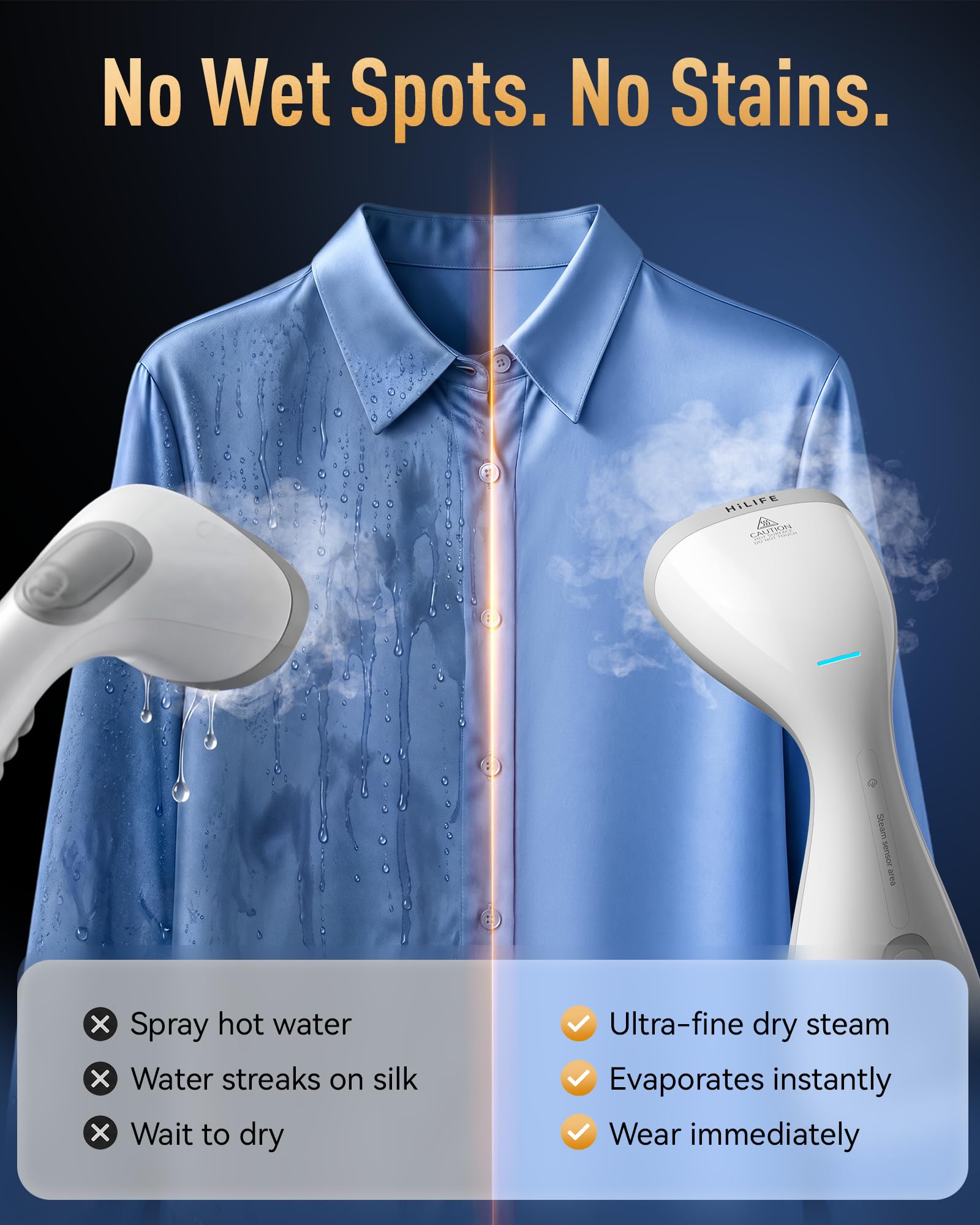 HiLIFE Steamer for Clothes, Portable Handheld Design, 240ml Big Capacity, 700W, Strong Penetrating Steam, Removes Wrinkle, for Home, Office and Travel(ONLY FOR 120V) (Olive Green)