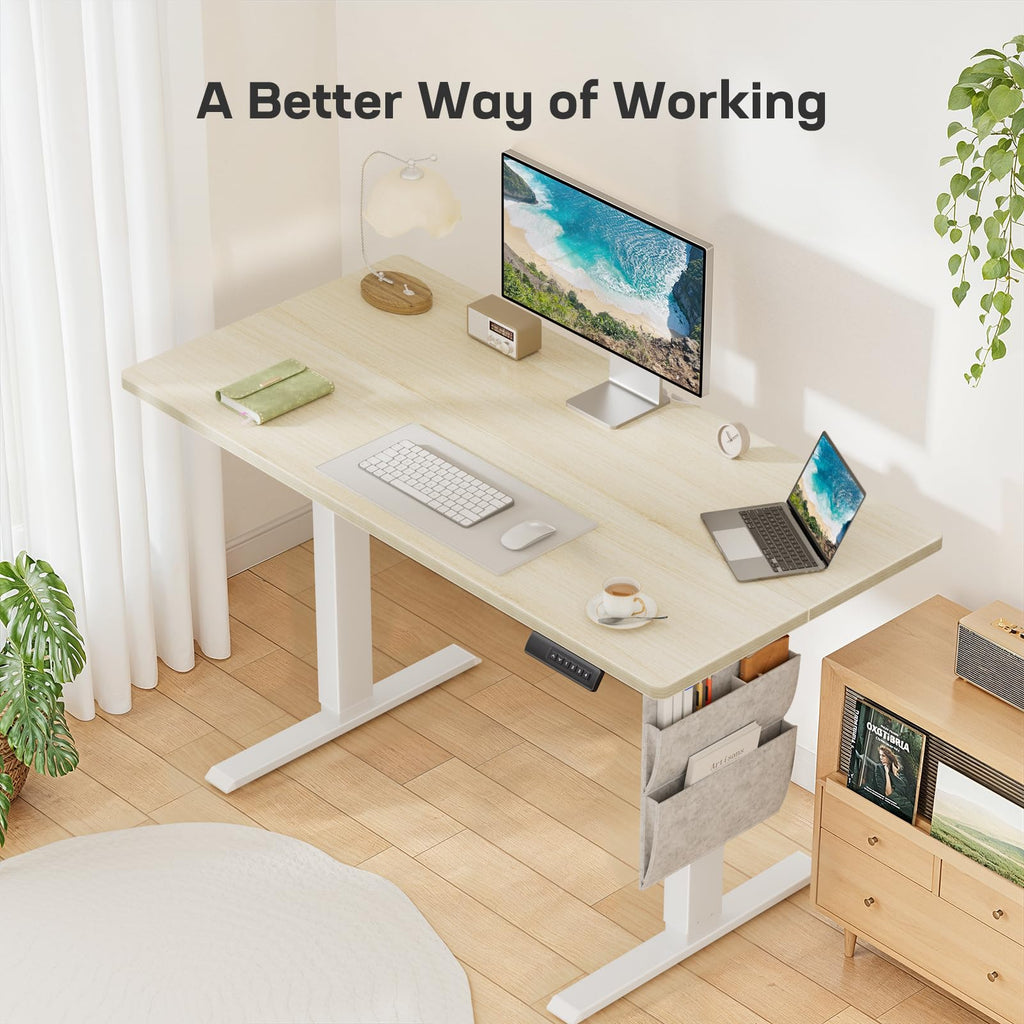 Marsail Standing Desk,Home Office Adjustable Heights Desk,Stand Up Desk,63x24 Inches Desktop Sit Stand Gaming Computer Desk for Study,Writing with 4 Memory Presets,Headphone Hook,Cable Organizer
