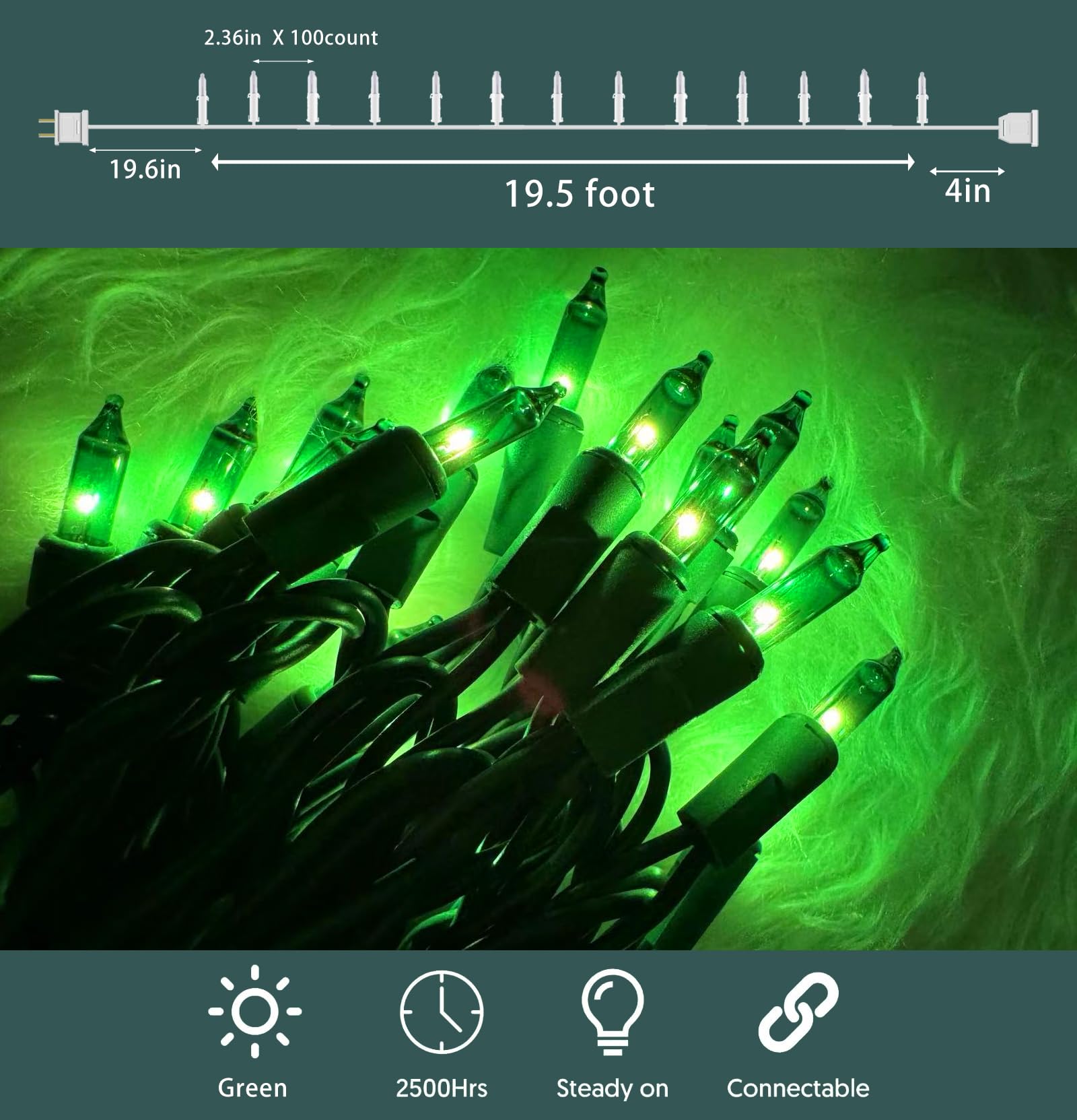 HISHINY Christmas Lights 100 Count Pink Christmas Tree String Lights with Green Wire for Outdoor Indoor Christmas Decorations Wedding Decorations Valentines Day Decor,UL Certified (21feet)