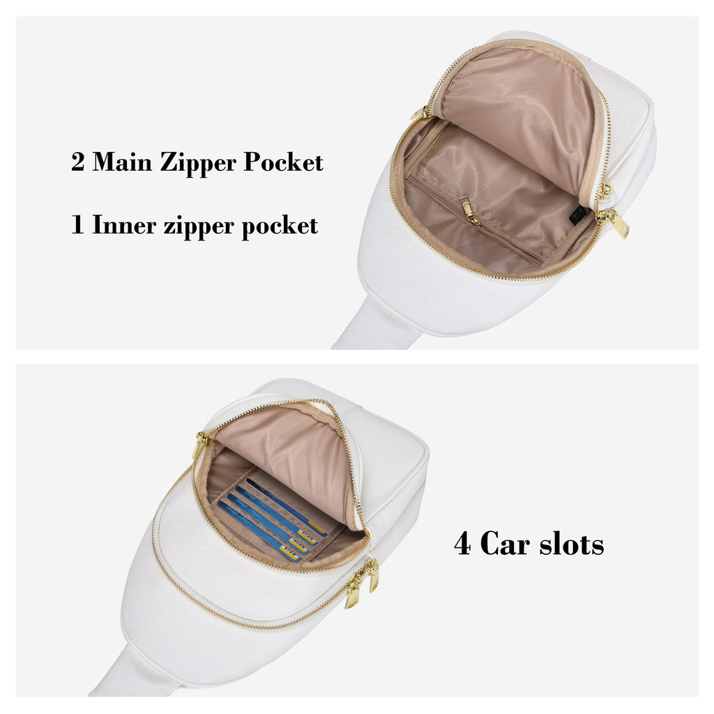 INICAT Small Crossbody Sling Bags Faux Leather Fanny Packs Purses for Women Everyday & Travel