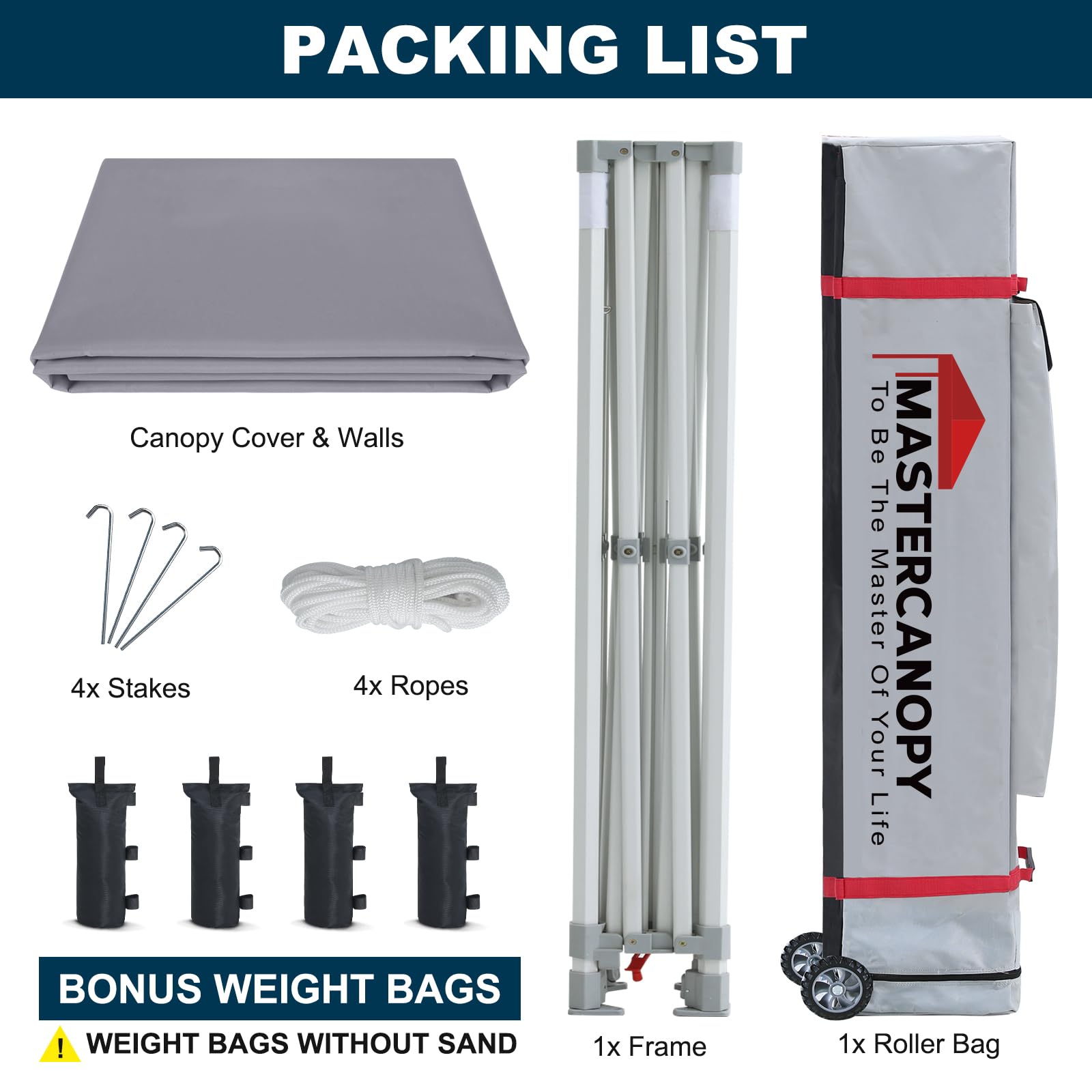 MASTERCANOPY 10x10 Premium Heavy Duty Pop Up Commercial Instant Canopy with Sidewalls(10x10 Blue)