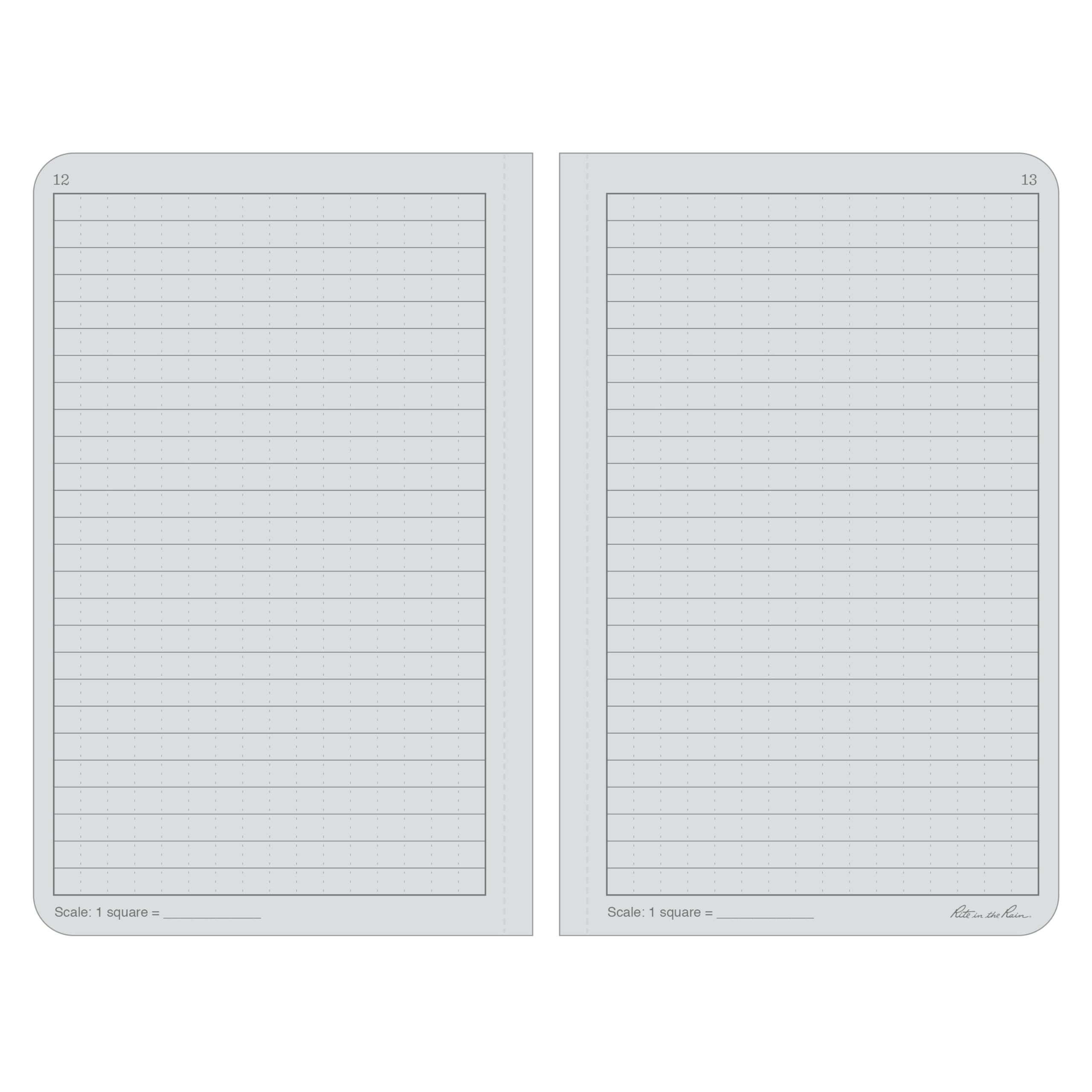 Rite in the Rain Weatherproof Hard Cover Notebook, 4.75" x 7.5", Black Cover, Universal Pattern (No. 770F)