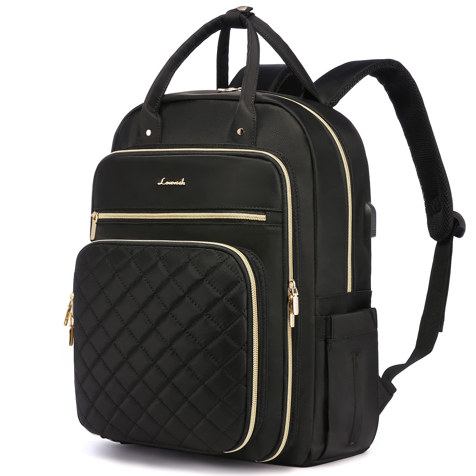 LOVEVOOK Laptop Backpack for Women, Water Resistant Travel Work Backpacks Purse College Business Teacher Nurse Computer bag with USB Charging Port