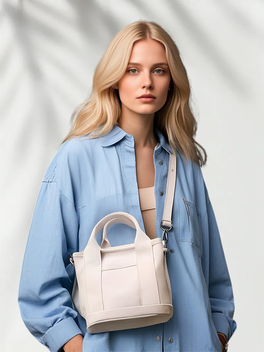 Small Tote Bag with Zipper, 2024 Canvas Multi-Pocket Crossbody Bag Shoulder Bag Satchel Hobo Bag Messenger Bag