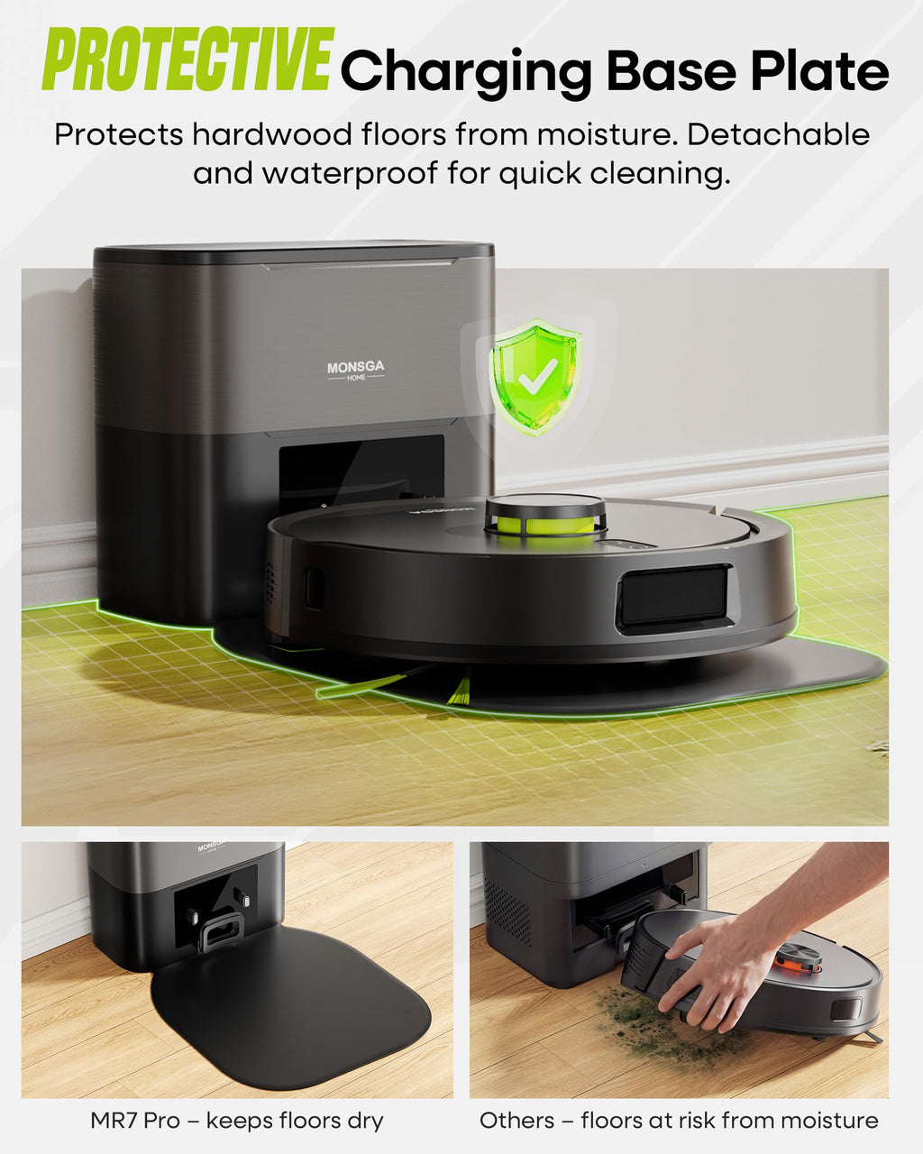 MONSGA Robot Vacuum and Mop, 90 Days Self-Emptying Robotic Vacuum, 8000Pa Suction, Dual Anti-Tangle, LiDAR Navigation, Self-Charging, WiFi/App/Alexa Control, Vacuums for Pet Hair Carpet Hard Floor