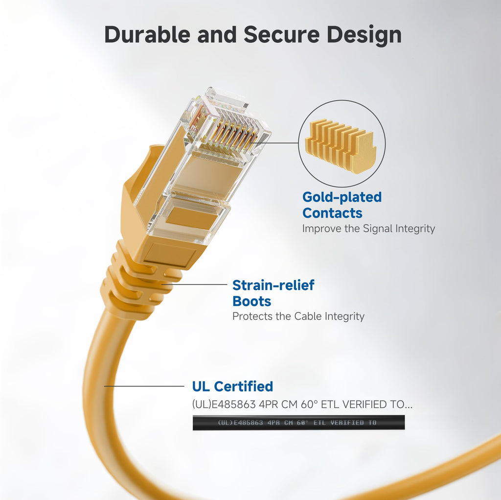 Cable Matters 10Gbps Snagless Short Cat 6 Ethernet Cable - 2ft, Cat 6 Cable, Cat6 Cord, Ethernet Cord, Black