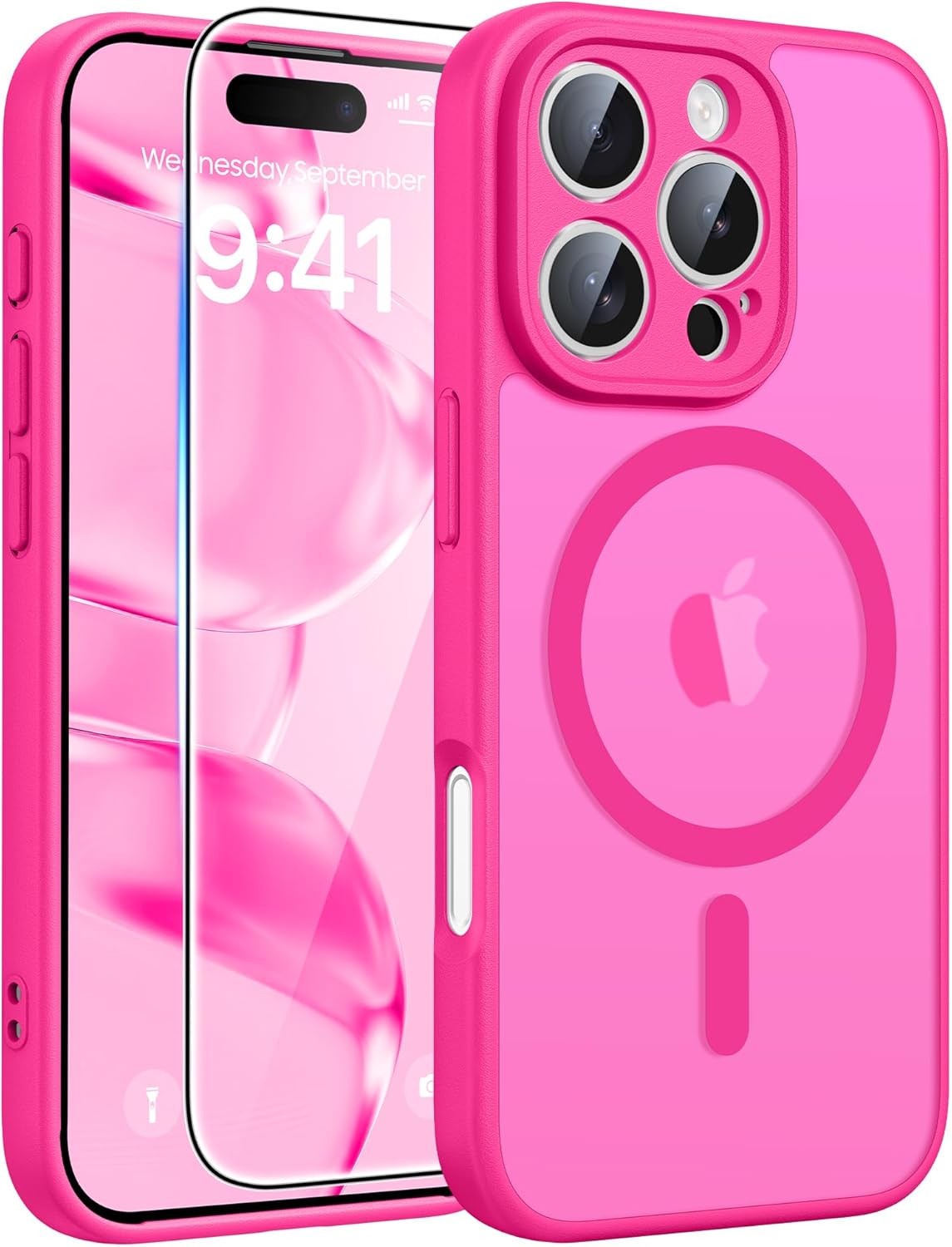 FNTCASE for iPhone 17 Case: [Compatible with Magsafe] Translucent Matte Cases with [Full Camera Protection] [Screen Protector] Military Grade Shockproof Protective Phone Cover - Light Purple