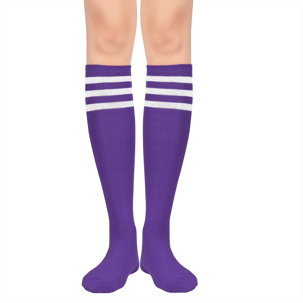 Century Star Knee High Striped Socks for Women - Long Thin Tube Sports Thigh High Socks Tall Stockings