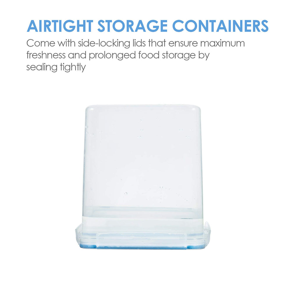 Vtopmart Food Storage Containers 2.5L / 84.5oz, 4 Pieces BPA Free Plastic Airtight Canister for Flour, Sugar, Baking Supplies, with 4 Measuring Cups and 24 Labels, Black