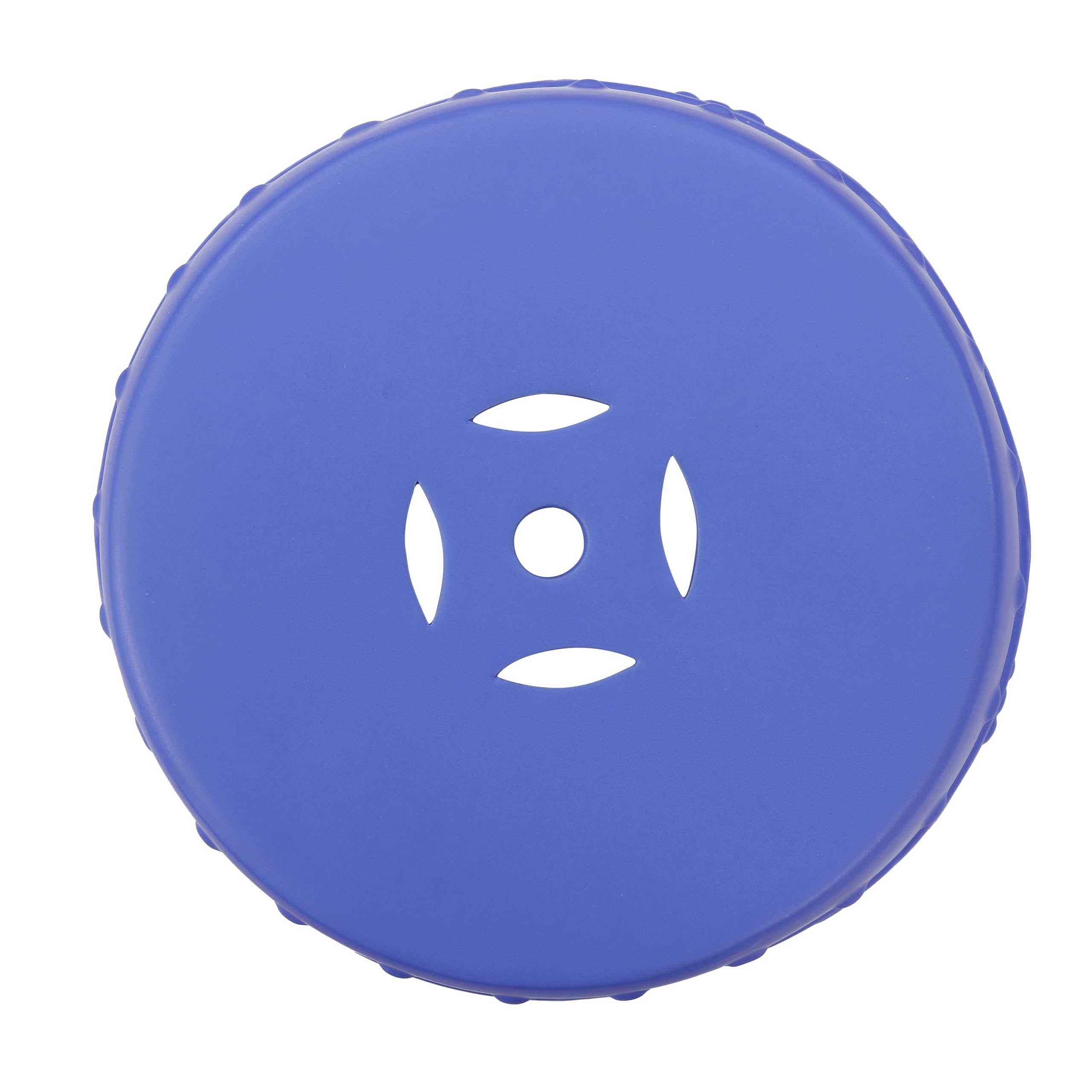 JONATHAN Y Lucky Coins 16" Ceramic Garden Stool, Contemporary Blue/White Cutout Interlocking Rings Drum Indoor/Outdoor Side Table and Plant Stand for Patio, Garden, Living Room TBL1027A