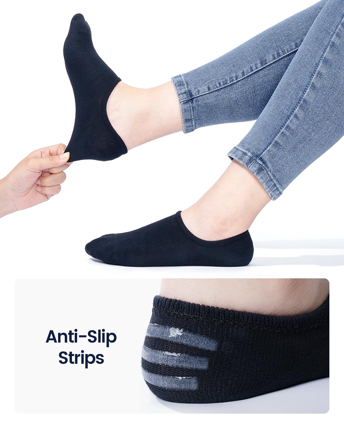 IDEGG No Show Socks Women 10 Pairs Low Cut Anti-Slid Novelty Athletic Casual Invisible Liner Socks