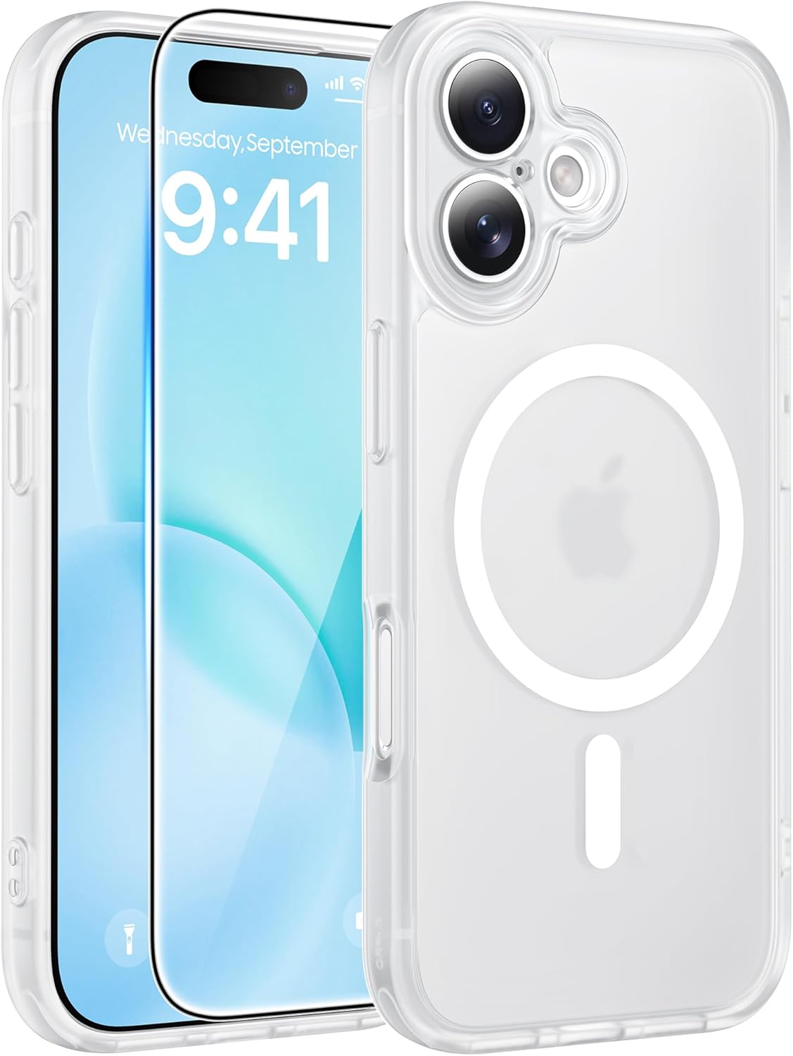 FNTCASE for iPhone 17 Case: [Compatible with Magsafe] Translucent Matte Cases with [Full Camera Protection] [Screen Protector] Military Grade Shockproof Protective Phone Cover - Light Purple
