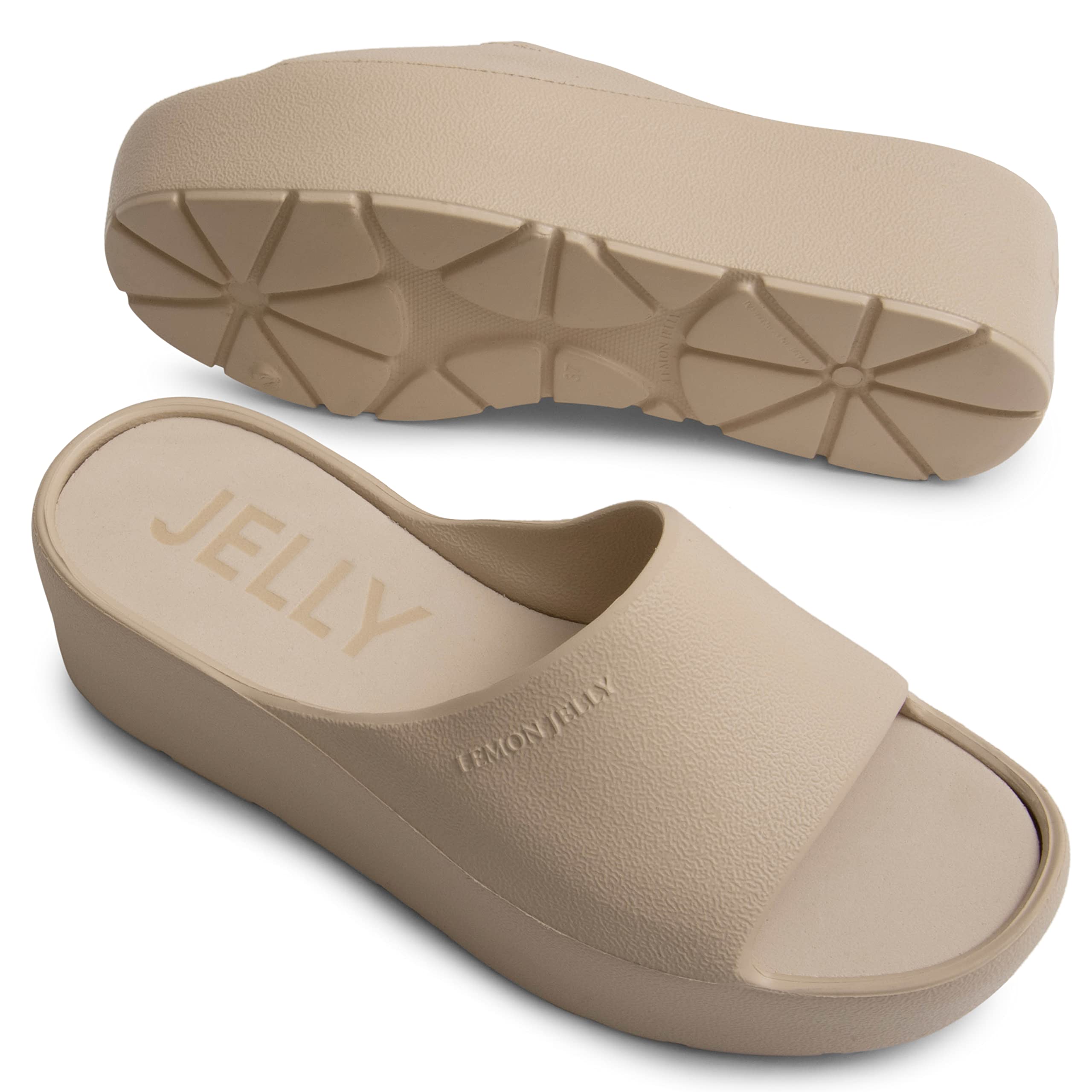 Lemon Jelly Women's Sunny Platform Sandals - Cute Water-Friendly Comfort Wedges for the Beach or Casual Wear - Super Lightweight Slip-On Flip Flops for Ladies