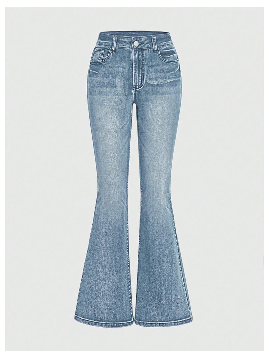 MakeMeChic Women's Bell Bottom Jeans Stretchy Flared Jeans Embroidered Y2K High Waist Denim Pants