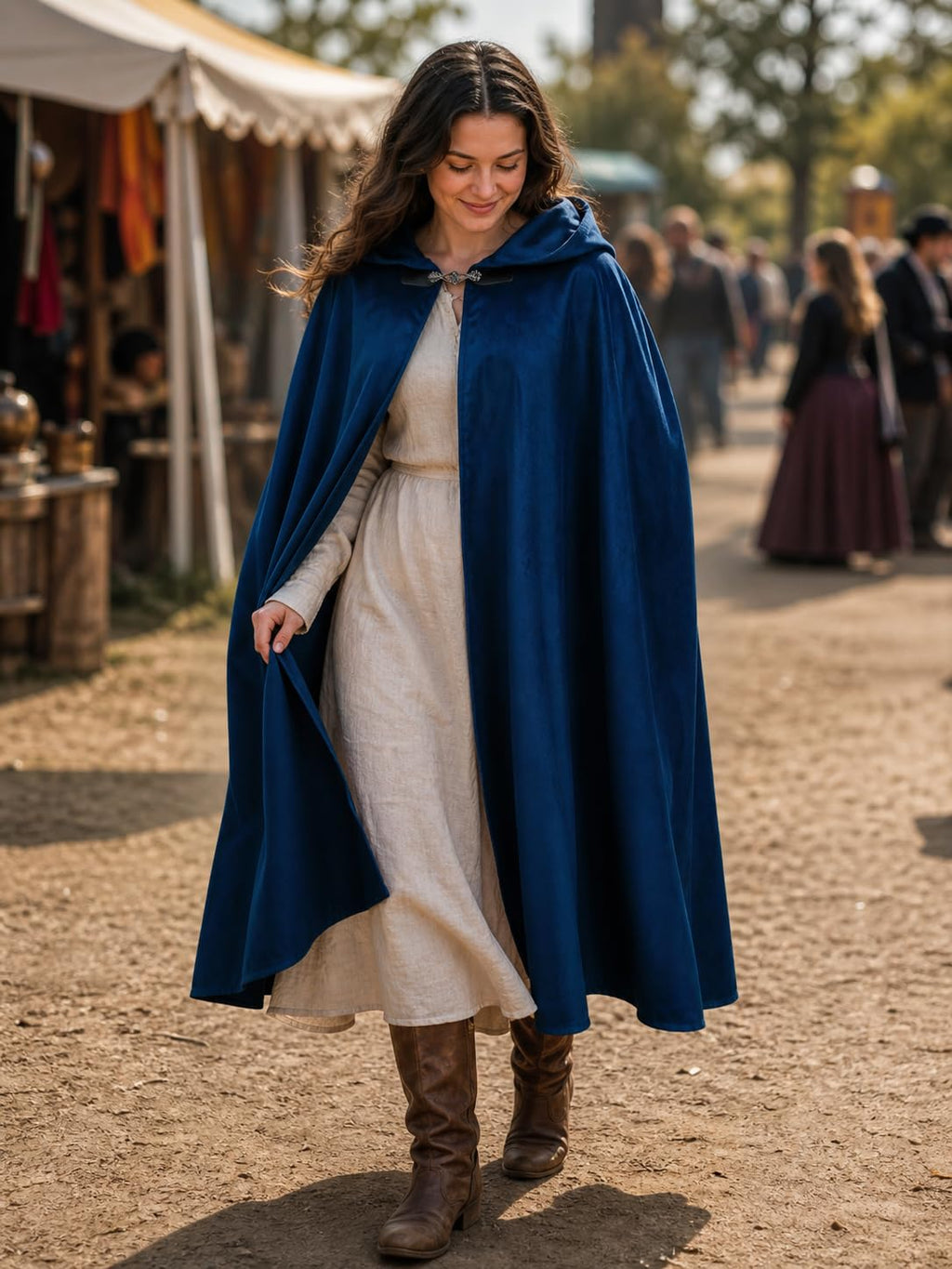 JEGERMIG Medieval Hooded Cloak Halloween Renaissance Costume