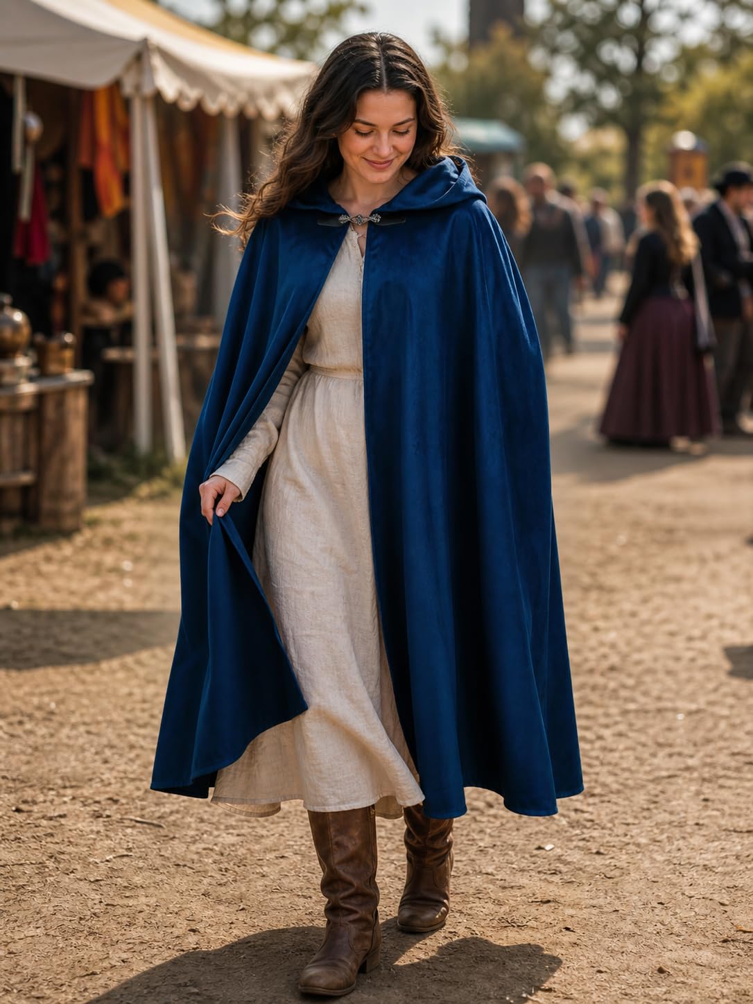 JEGERMIG Medieval Hooded Cloak Halloween Renaissance Costume