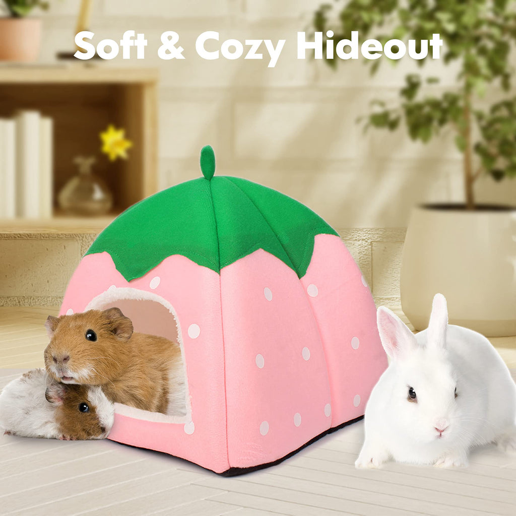 Guinea Pig Hideout Bed Dwarf Rabbit House Cave Accessories Cozy Hide-Out for Little Bunny Hedgehog Ferret Chinchilla&Other Small Animals