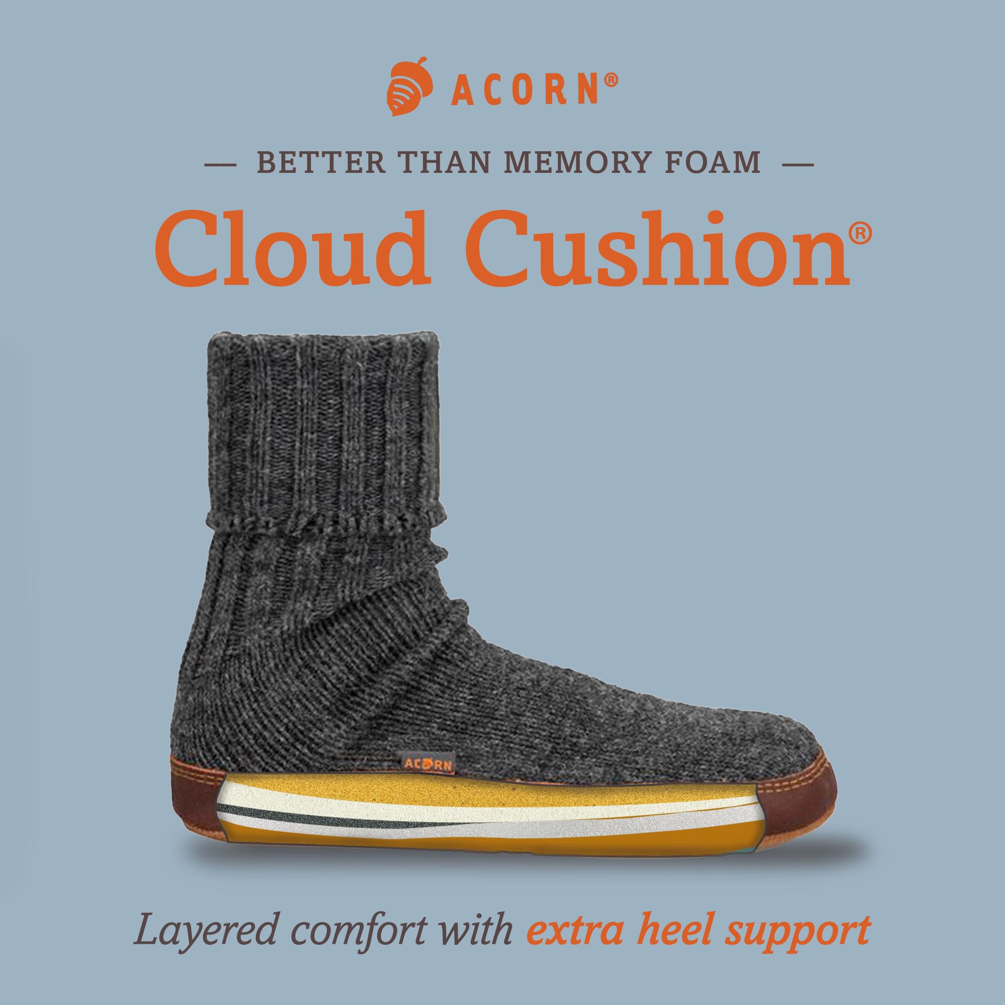 Men's and Women's Original Slipper Sock - Comfortable Men's and Women's Slipper Sock with Cloud-Like Feel, Soft and Moisture Wicking Crew Length, Genuine Suede Sole