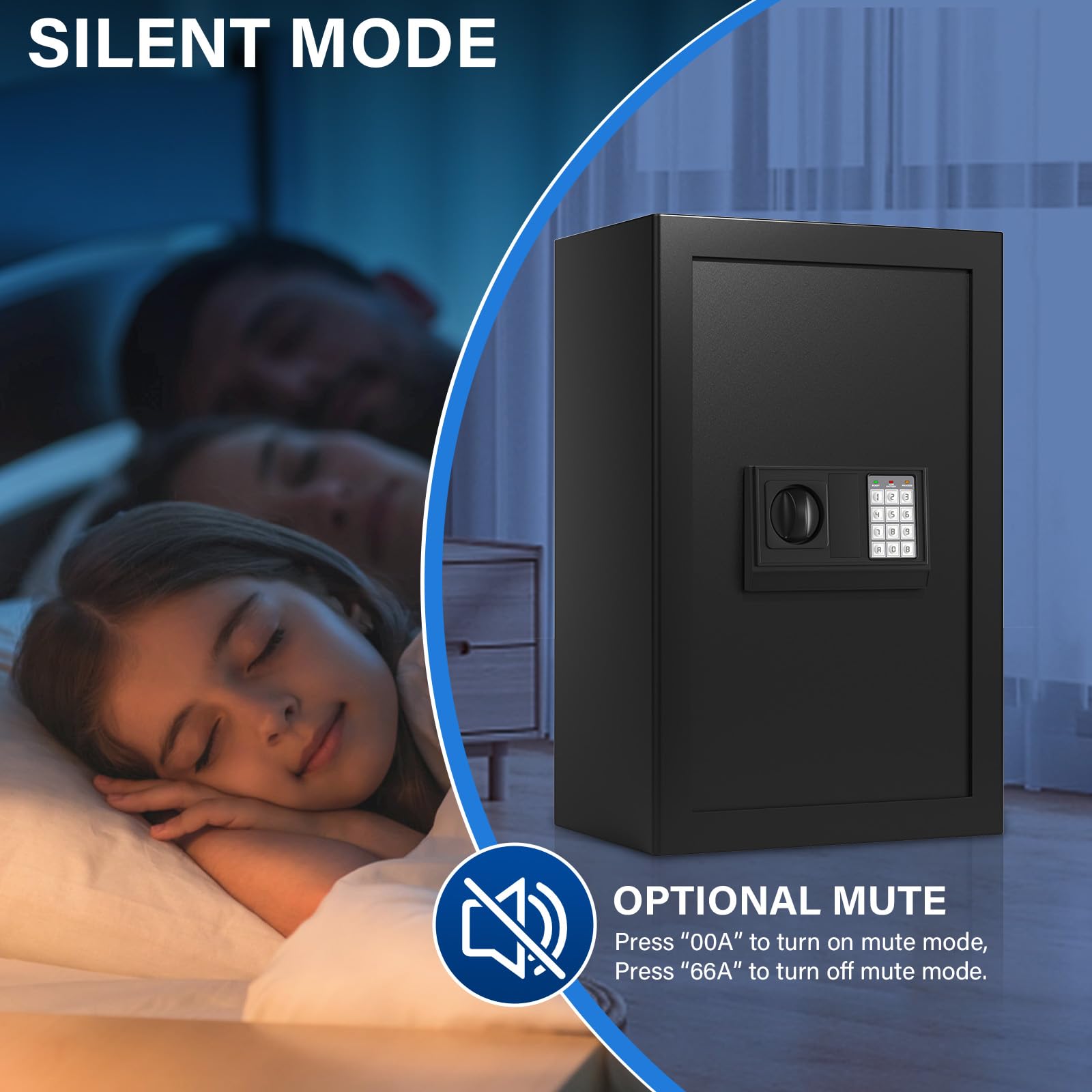 Home Safe Box, Safes with Fireproof Waterproof Bag, 9.84'' H Anti-Theft Digital Security Lock Box with Smart Alert System, Removable Shelf, Mute Function, Document Safes for Jewelry