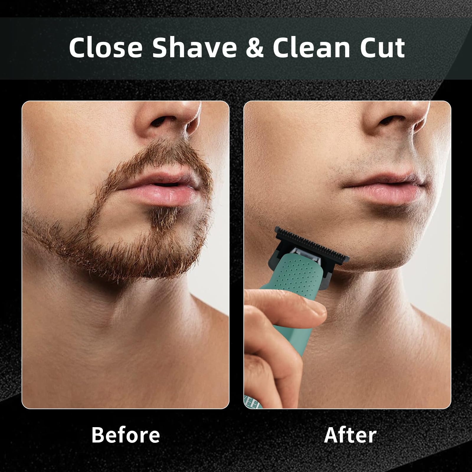 IWEEL Professional Beard Trimmer for Men - Electric Hair Clippers, Zero Gapped T-Blade Edgers, Cordless Rechargeable Mustache Trimmer Grooming Kit for Body