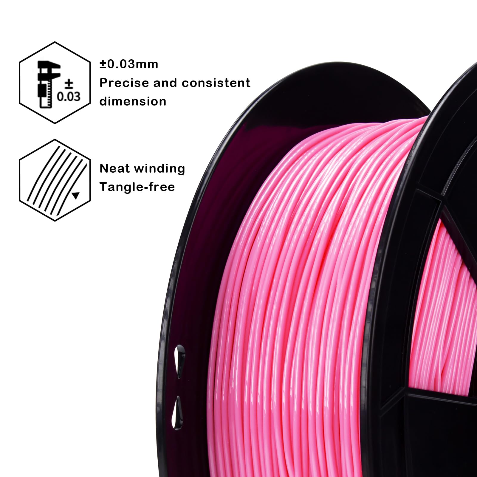 ZIRO TPU Filament 1.75mm 3D Printer Filament, Shore 95A Hardness TPU, Flexible Soft Material, 0.8KG/1.8lbs Spool, Fit Most FDM 3D Printers, Black