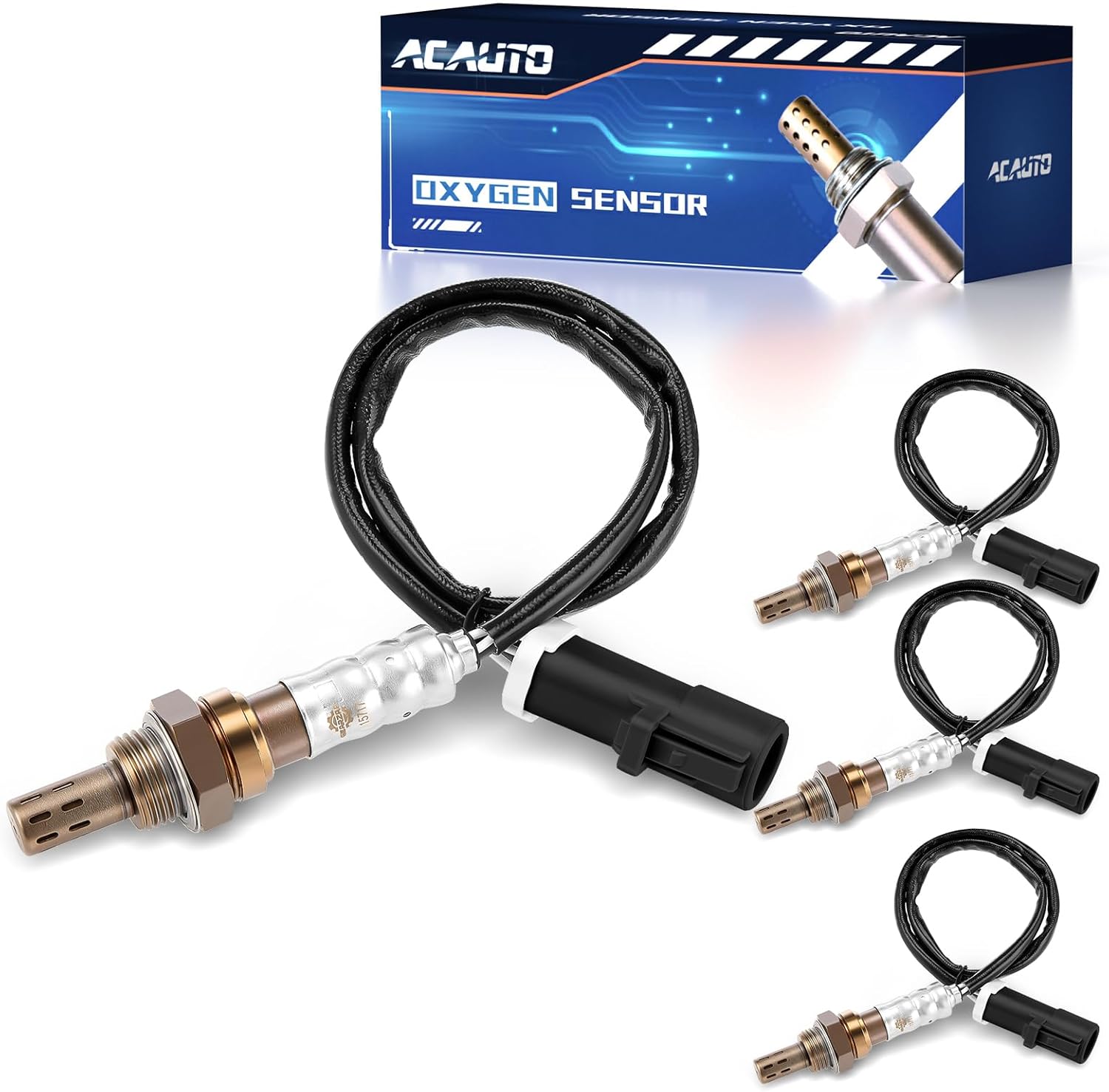 4Pcs 15717 Oxygen O2 Sensor Upstream Downstream Fit for Ford F-150 F250 F350 Ranger Escape Explorer Mustang Foucs Expedition Mazda Lincoln Jaguar Mercury Aston Martin 15716 15718